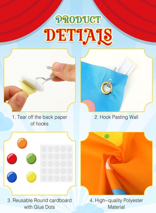 Mindsoft 3 Pcs Carnival Circus Party Decorations Circus Clown Birthday Decor Door Banner Clown Joker Backdrop Photo Props Hanging Carnival Welcome Awning Birthday Party Decor(Multicolor,Classic Style) - Image 4